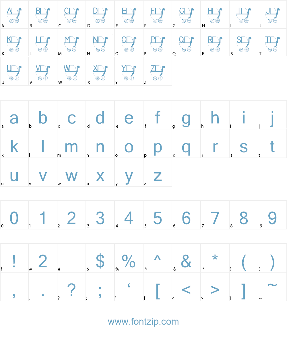 LMS Rykers Pram Font Character